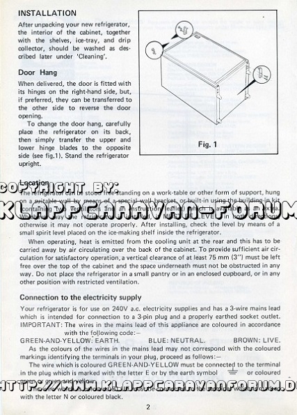 Camp-let Safir Kühlschrankprospekt