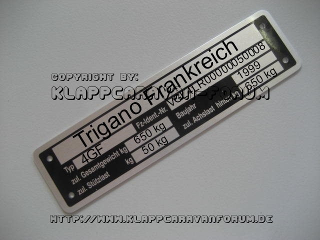 trigano-Typenschild