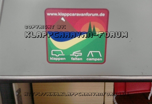 Aufkleber vom Klappcaravan-Forum auf meinem CT6-2