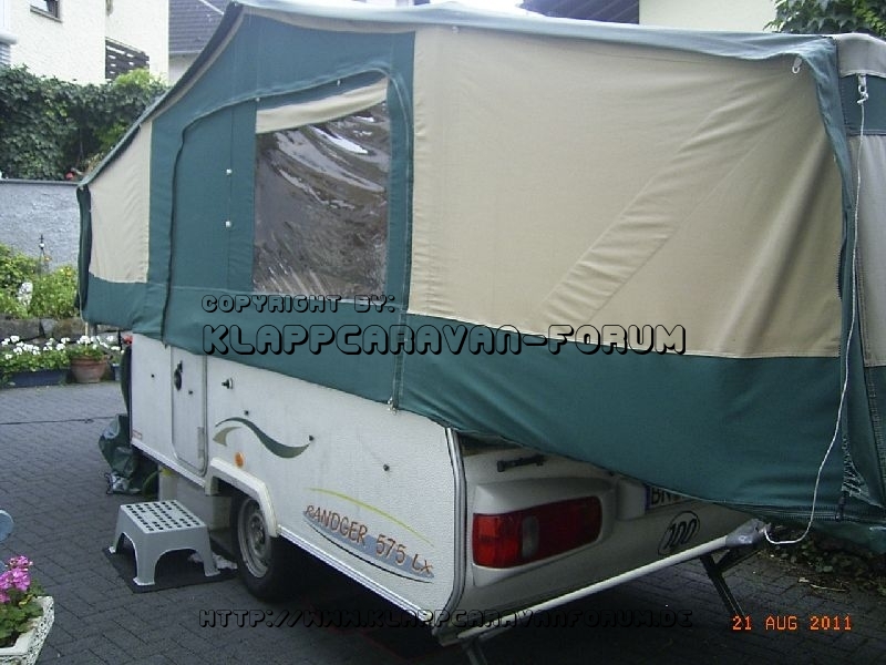 Trigano Randger 575 LX - Aufgebaut halb von hinten.