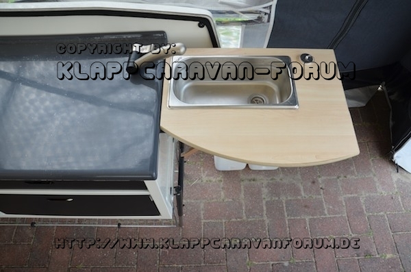 Spüle mit Ablauf im Camplet