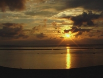Sonnenuntergang an der Düne von Pyla, französische Atlantikküste